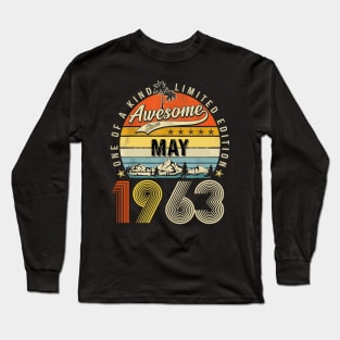 Awesome Since May 1963 Vintage 60th Birthday Long Sleeve T-Shirt